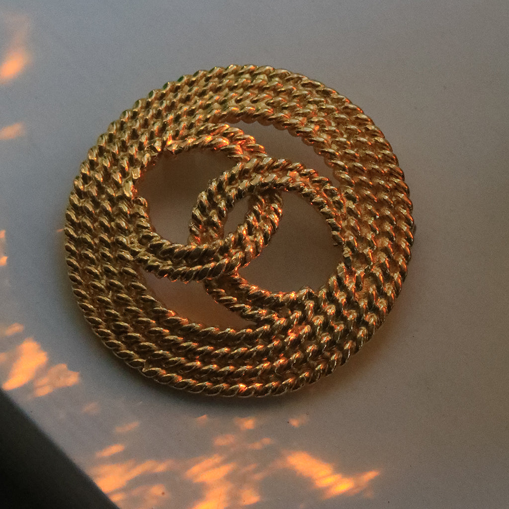 Chanel Round Open CC Large Brooch