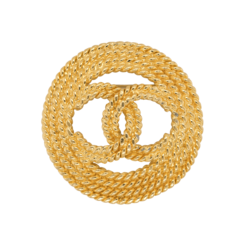 Chanel Round Open CC Large Brooch