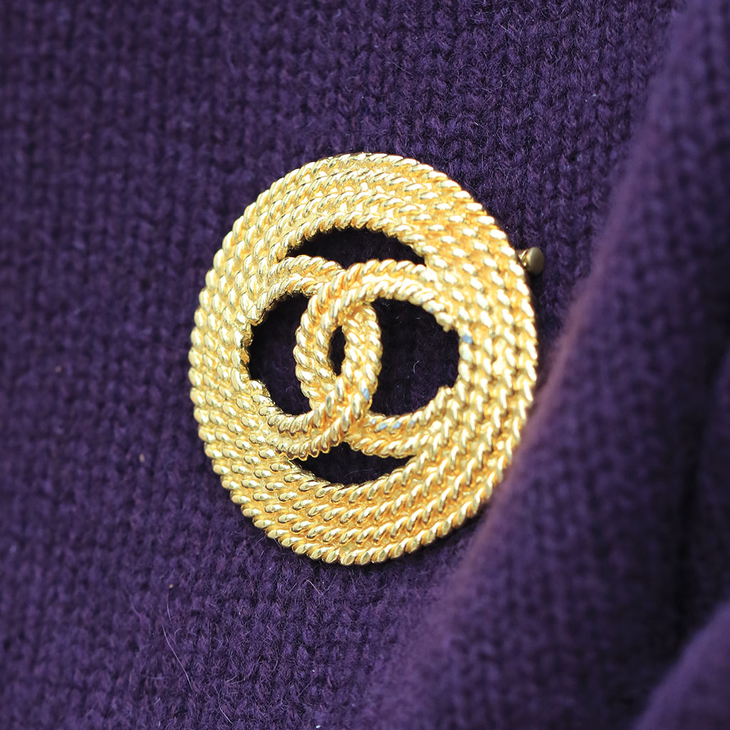 Chanel Round Open CC Large Brooch