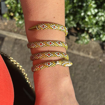 Enamel Coiled Snake Bangle