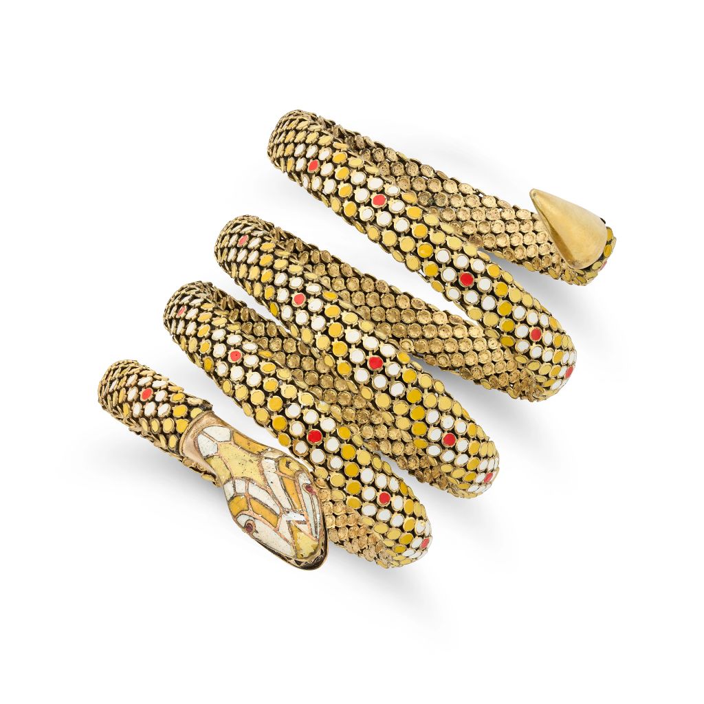Enamel Coiled Snake Bangle