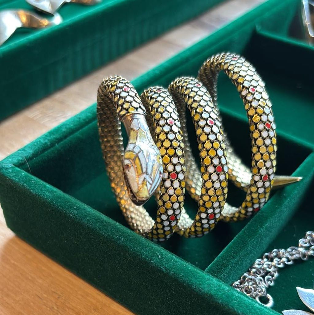 Enamel Coiled Snake Bangle