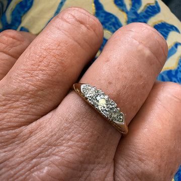 Edwardian Three-Stone Diamond Ring