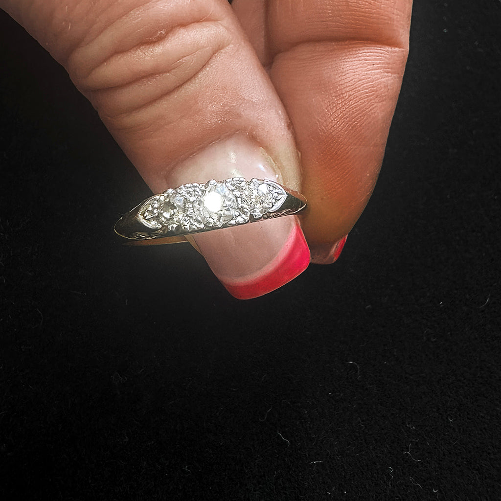 Edwardian Three-Stone Diamond Ring