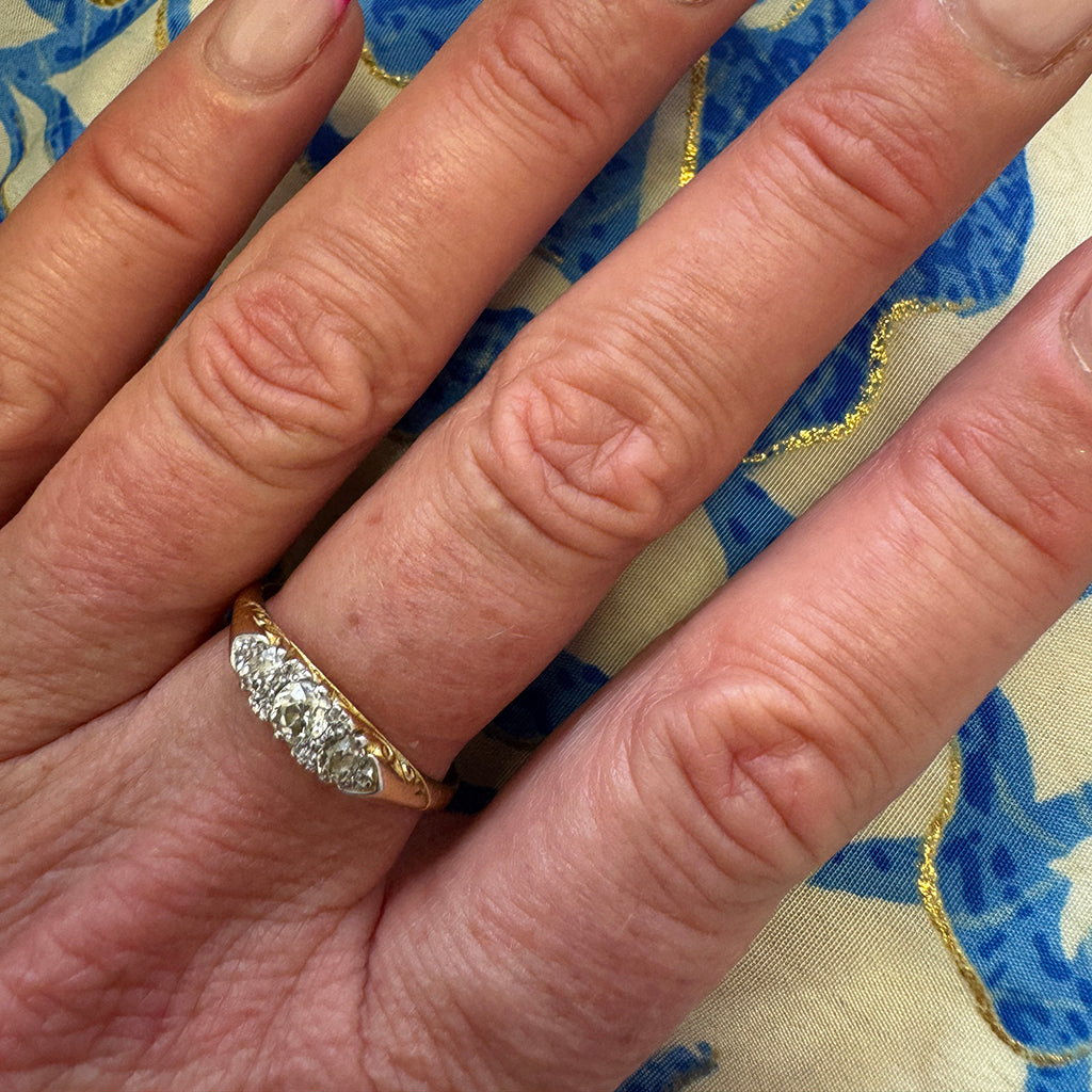 Edwardian Three-Stone Diamond Ring
