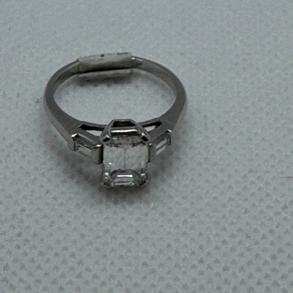 1.51 Carat GIA Certified Diamond Ring with Baguette Shoulders