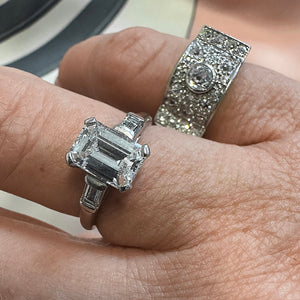 1.51 Carat GIA Certified Diamond Ring with Baguette Shoulders