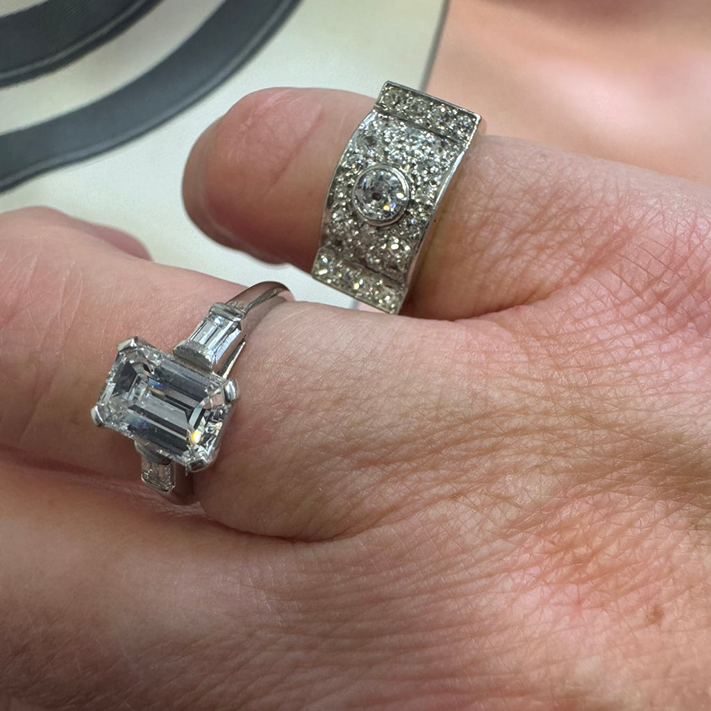 1.51 Carat GIA Certified Diamond Ring with Baguette Shoulders