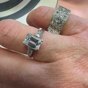 1.51 Carat GIA Certified Diamond Ring with Baguette Shoulders