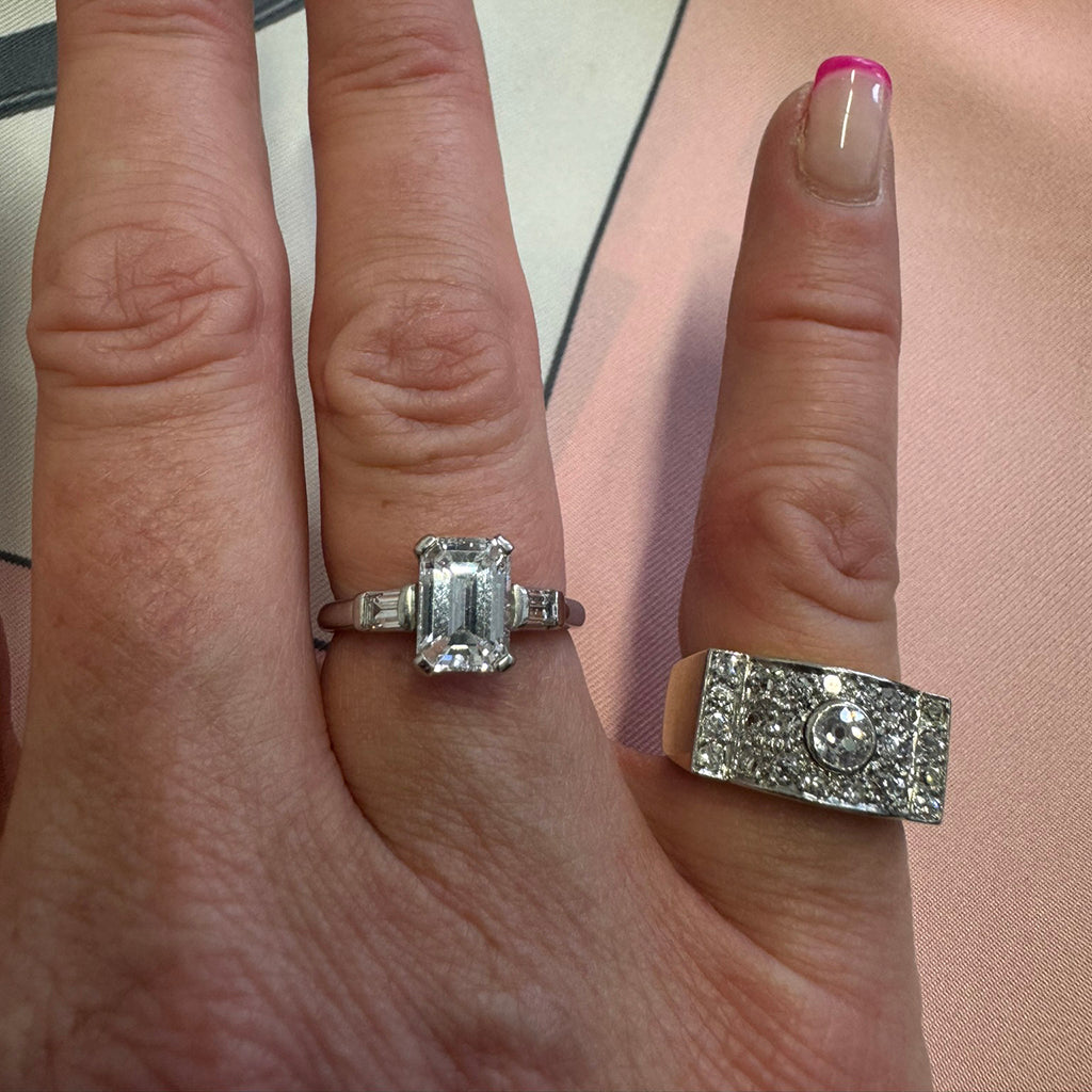 1.51 Carat GIA Certified Diamond Ring with Baguette Shoulders