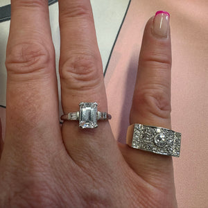 1.51 Carat GIA Certified Diamond Ring with Baguette Shoulders