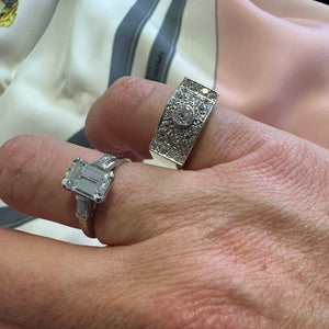 1.51 Carat GIA Certified Diamond Ring with Baguette Shoulders