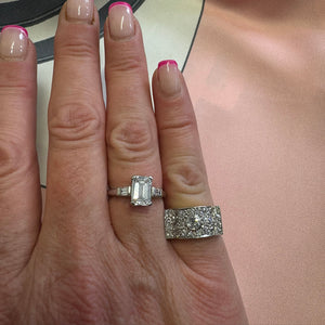1.51 Carat GIA Certified Diamond Ring with Baguette Shoulders