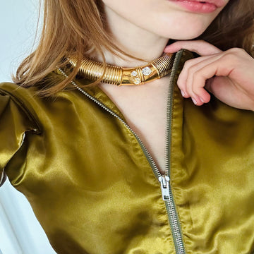 Givenchy Gaspipe Crystal Chocker Necklace 