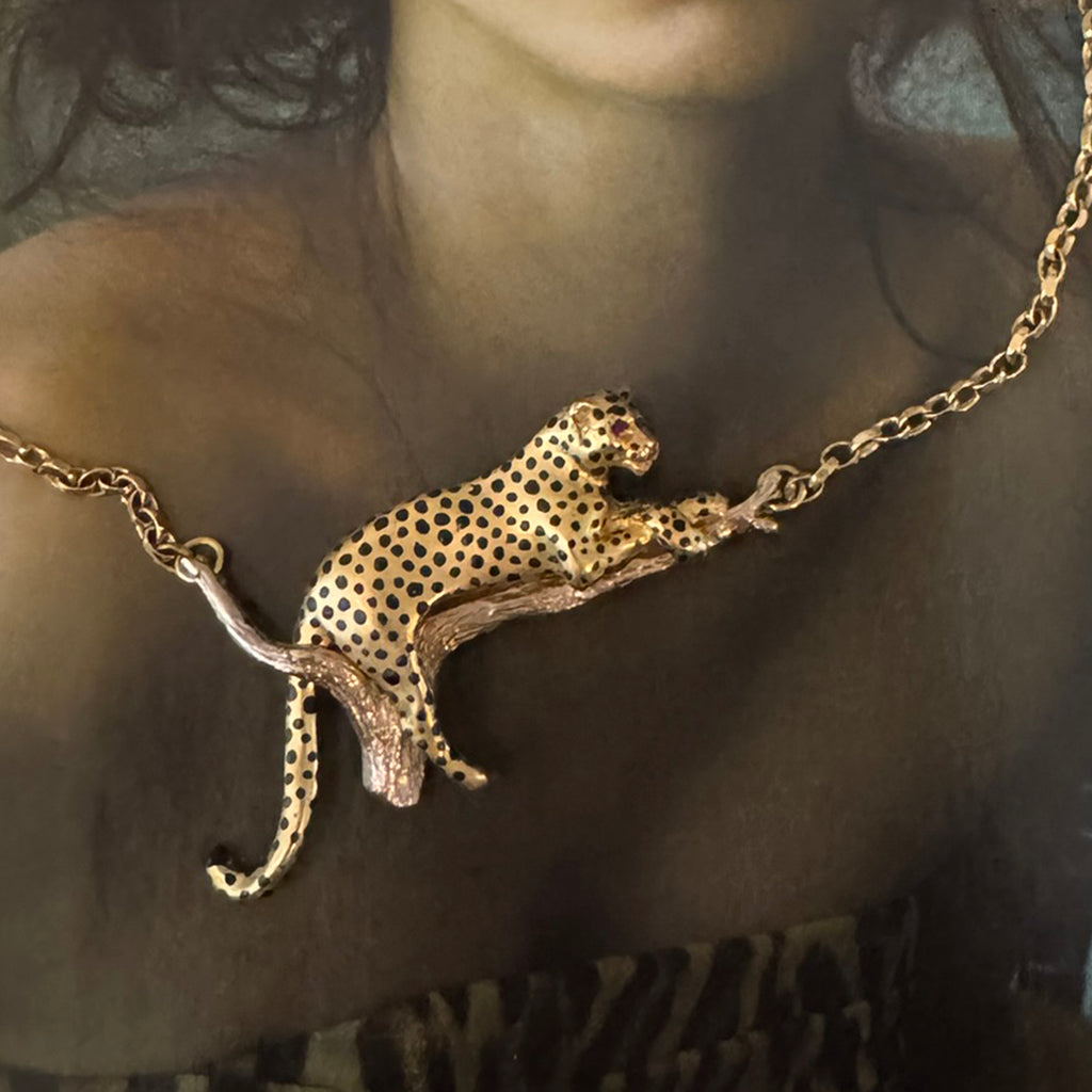 Harriet Glenn, 18ct White and Yellow Gold Leopard Panther Necklace