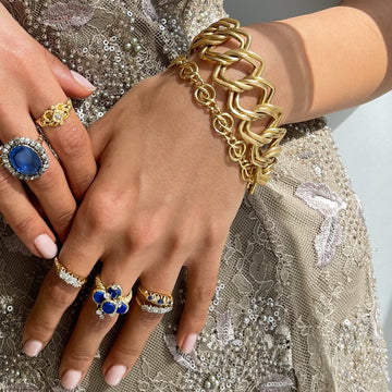 Italian 18ct Gold Textured Open Link Bracelet