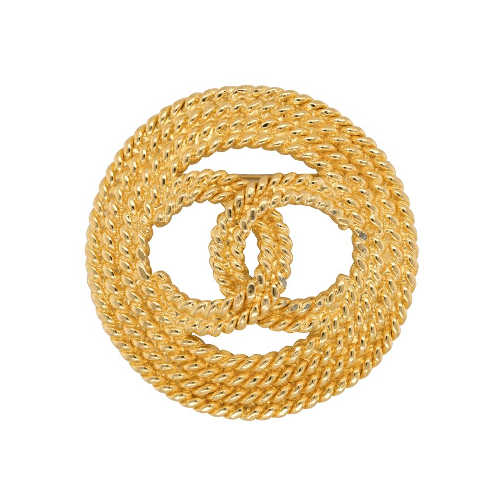 CHANEL  Golden logo brooch  MADAME LAURENCE