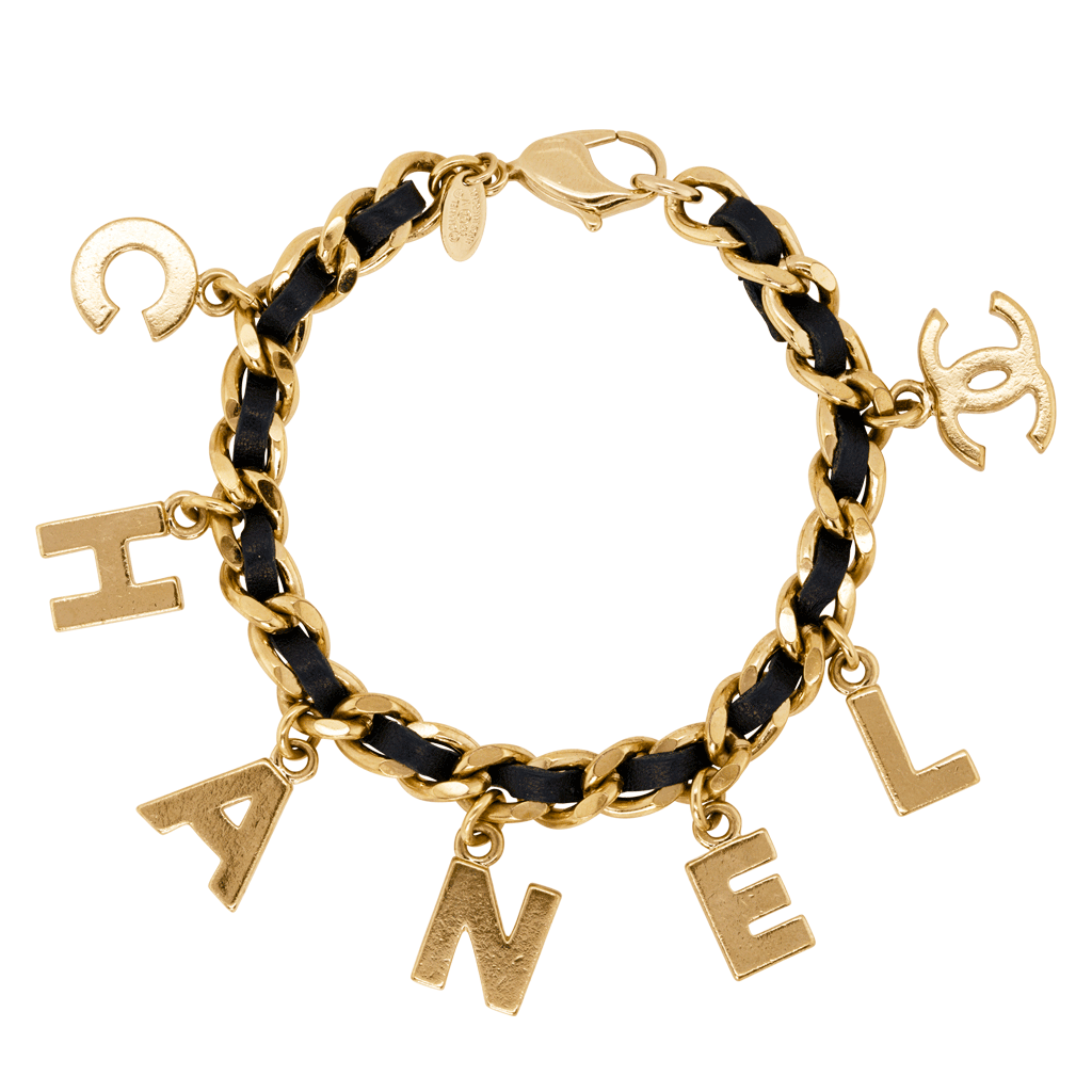 Chanel Black Chain Logo Charm Bracelet - Omnēque