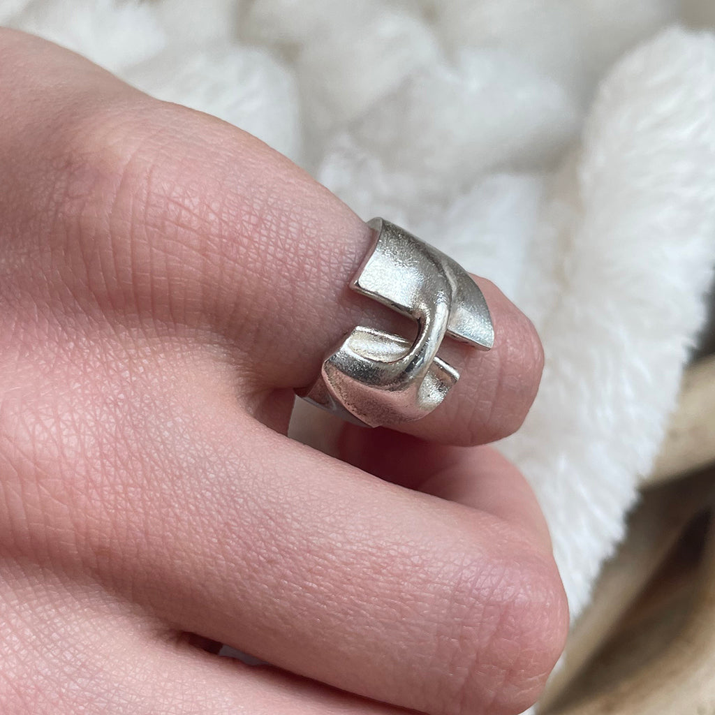 Lapponia Finland Solid Silver 'Styks' Ring by Björn Weckström (1982)