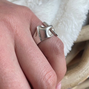 Lapponia Finland Solid Silver 'Styks' Ring by Björn Weckström (1982)