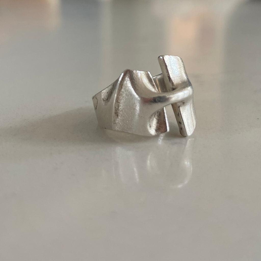 Lapponia Finland Solid Silver 'Styks' Ring by Björn Weckström (1982)