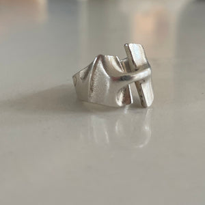 Lapponia Finland Solid Silver 'Styks' Ring by Björn Weckström (1982)