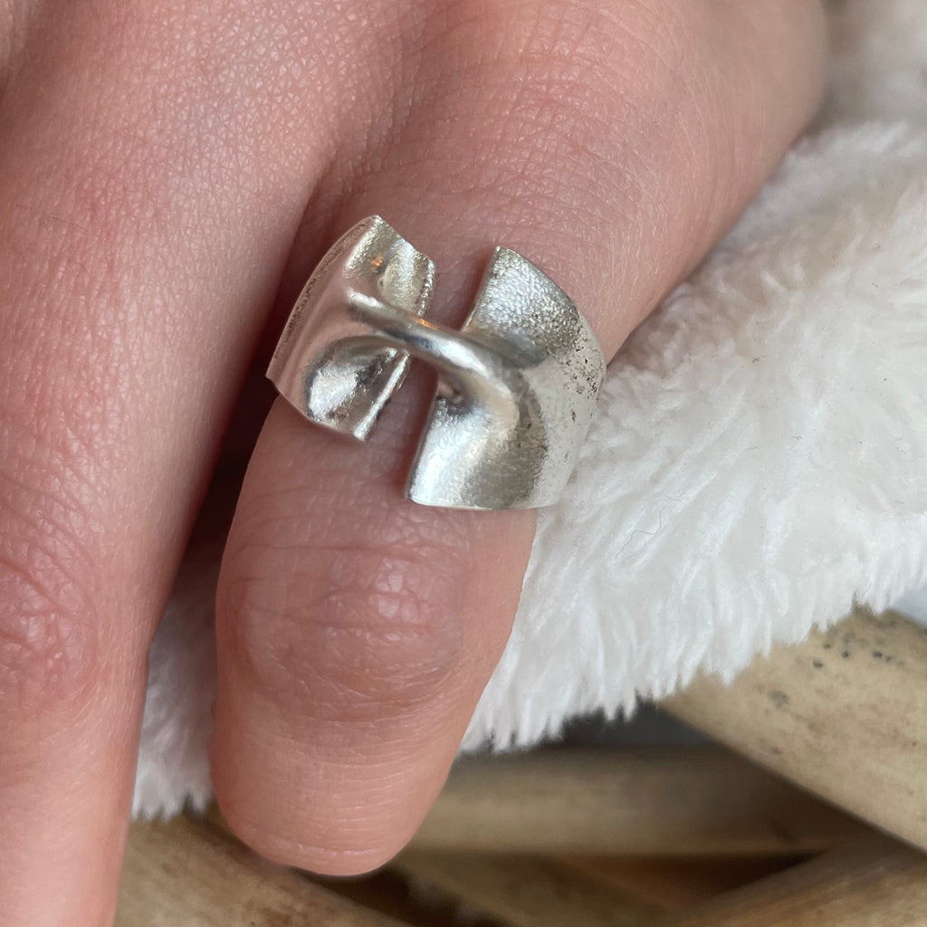 Lapponia Finland Solid Silver 'Styks' Ring by Björn Weckström (1982)