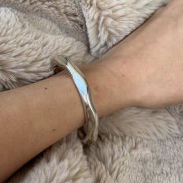 Modernist Sterling Silver Geometric Bangle