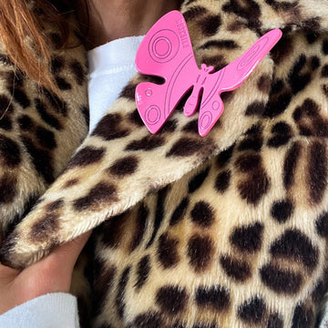 Moschino Pink Butterfly Brooch, 1990s