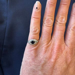 1920s Platinum Sapphire and Diamond Ring