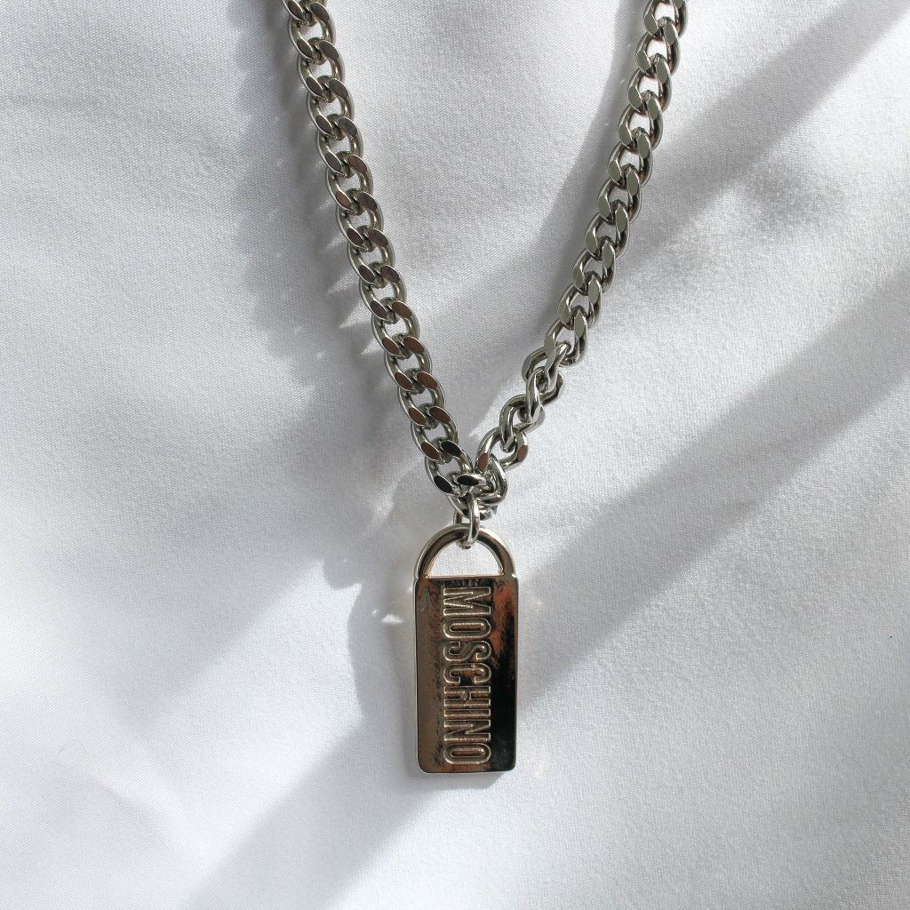 Moschino Silver Plated Re-engineered Necklace, 1990s
