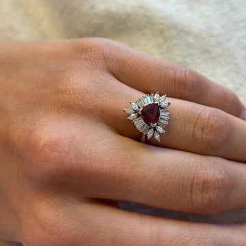 Ruby and  Diamond Ballerina ring, 1970