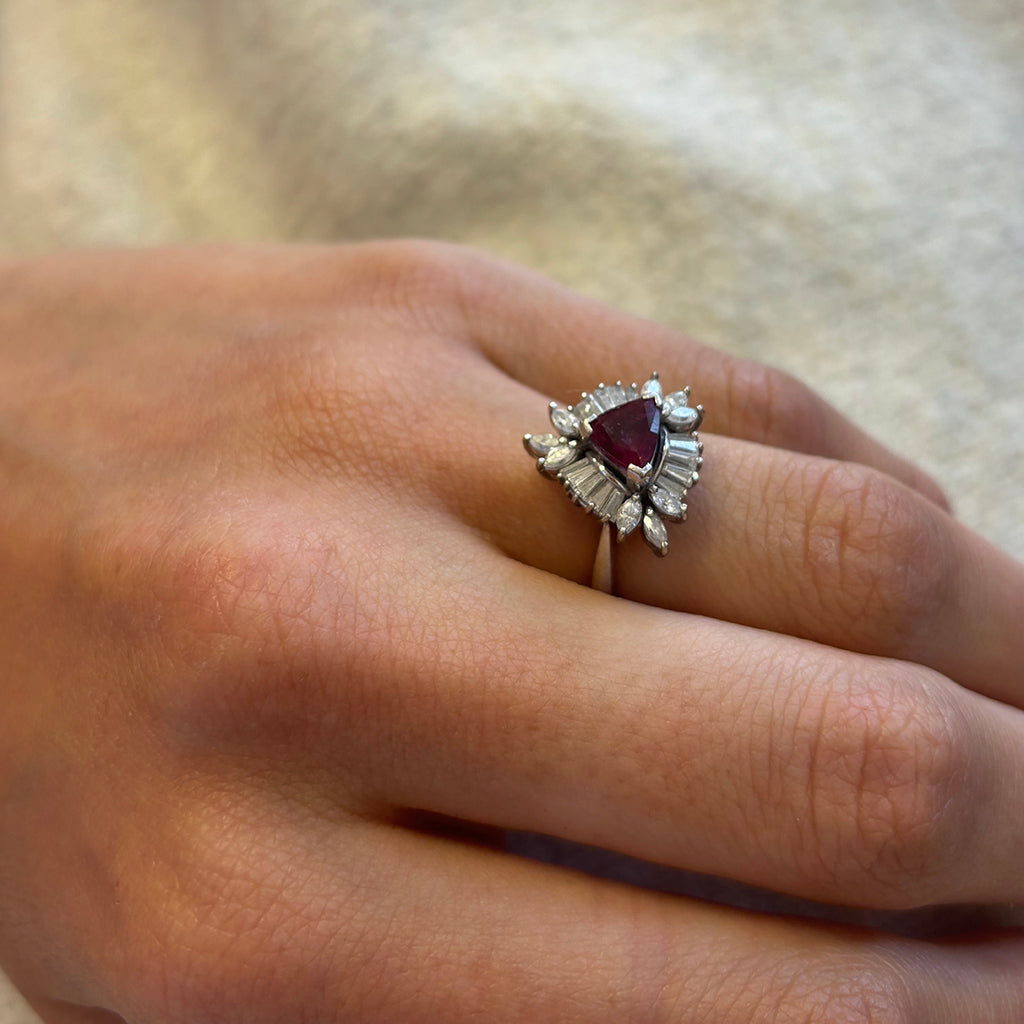 Ruby and  Diamond Ballerina ring, 1970