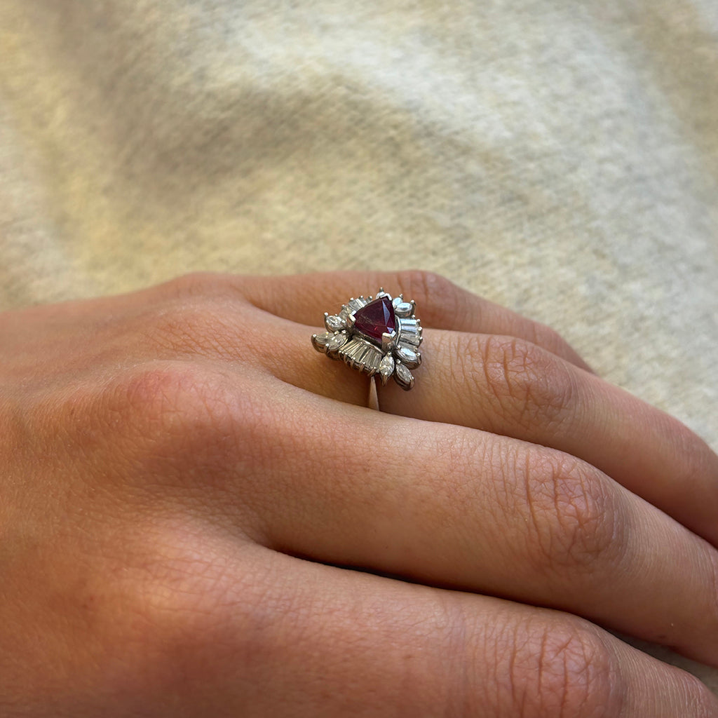 Ruby and  Diamond Ballerina ring, 1970