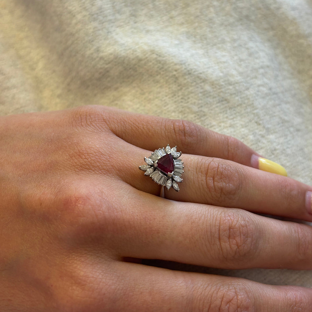 Ruby and  Diamond Ballerina ring, 1970