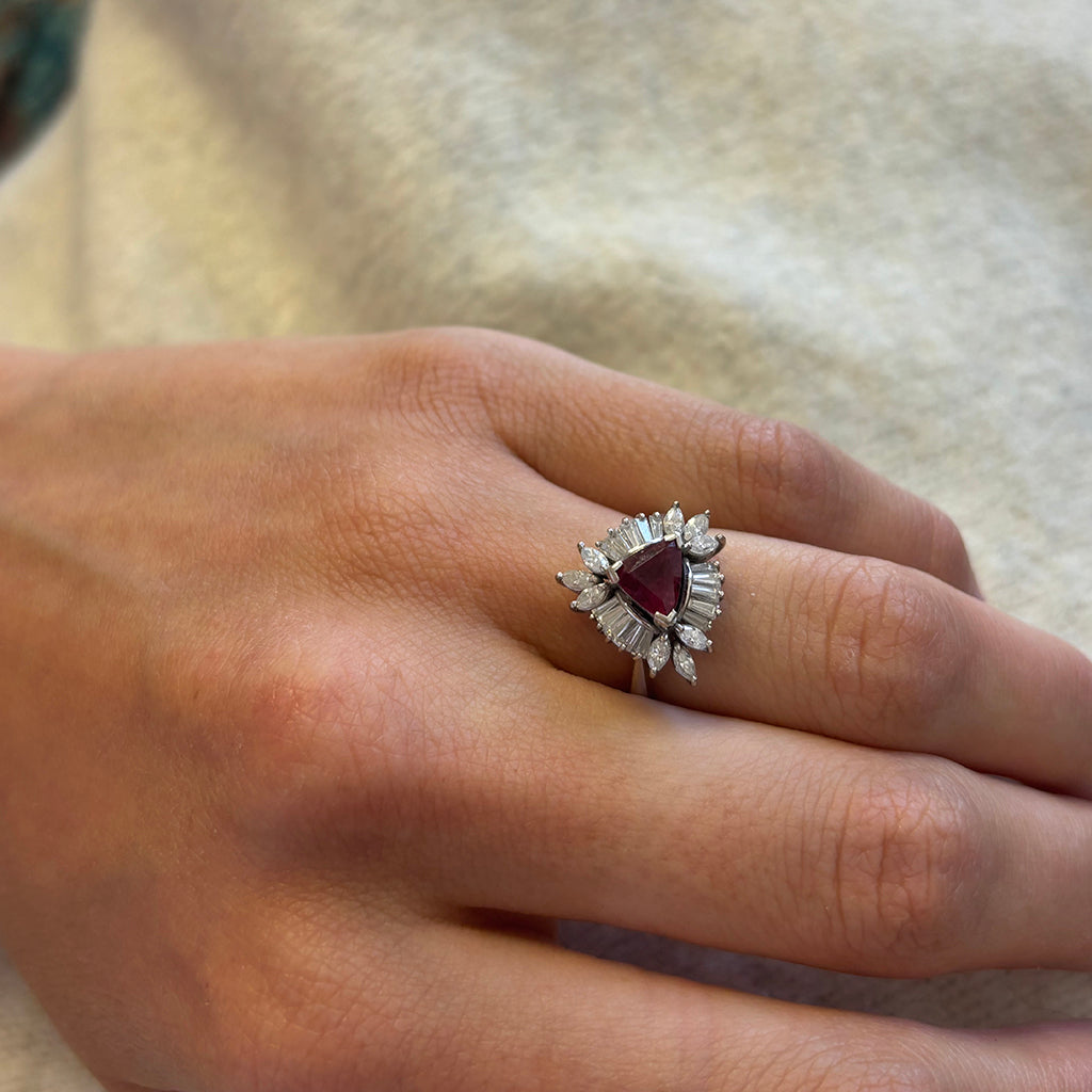 Ruby and  Diamond Ballerina ring, 1970