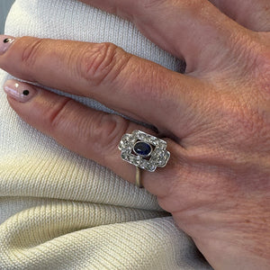 Sapphire and Old Cut Diamond Ring, 1910