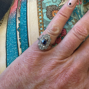 Sapphire and Old Cut Diamond Ring, 1910