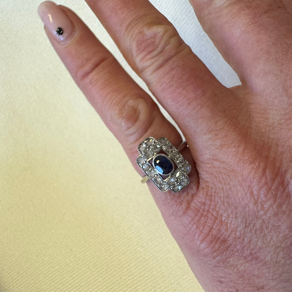 Sapphire and Old Cut Diamond Ring, 1910
