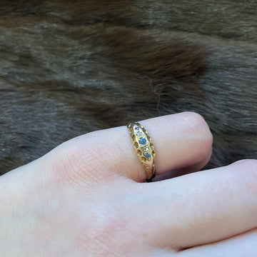 Sapphire and Diamond Pinkie Ring