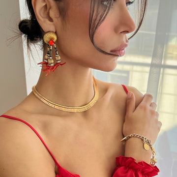 Silver Gilt Fringe Collar Necklace