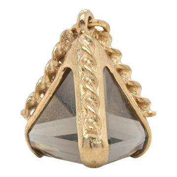 Vintage 9ct Yellow Gold Triangular Gem Pendant / Charm