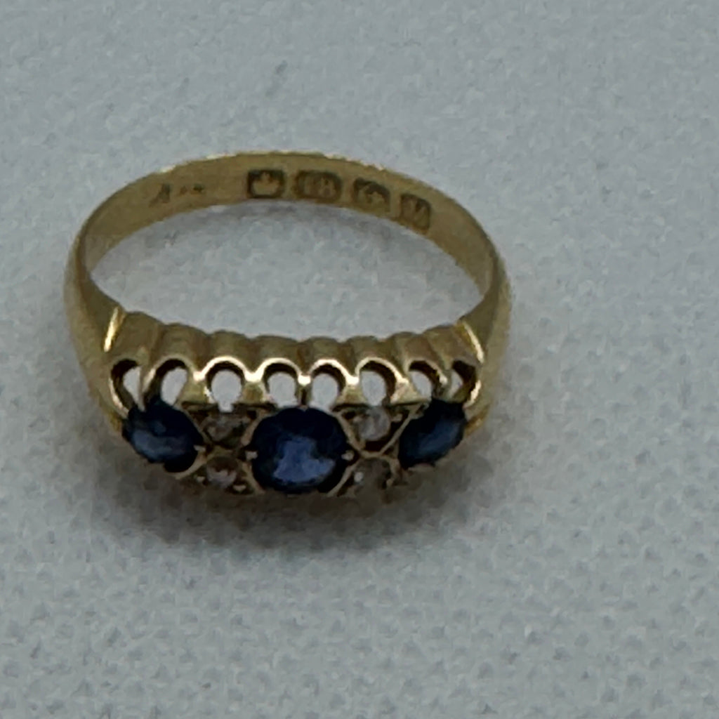 Victorian Sapphire and Diamond Five-Stone Ring