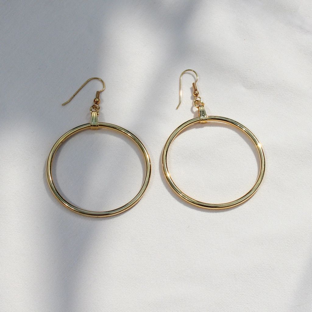 18 Carat Gold Plated Vintage Earrings, 1970s