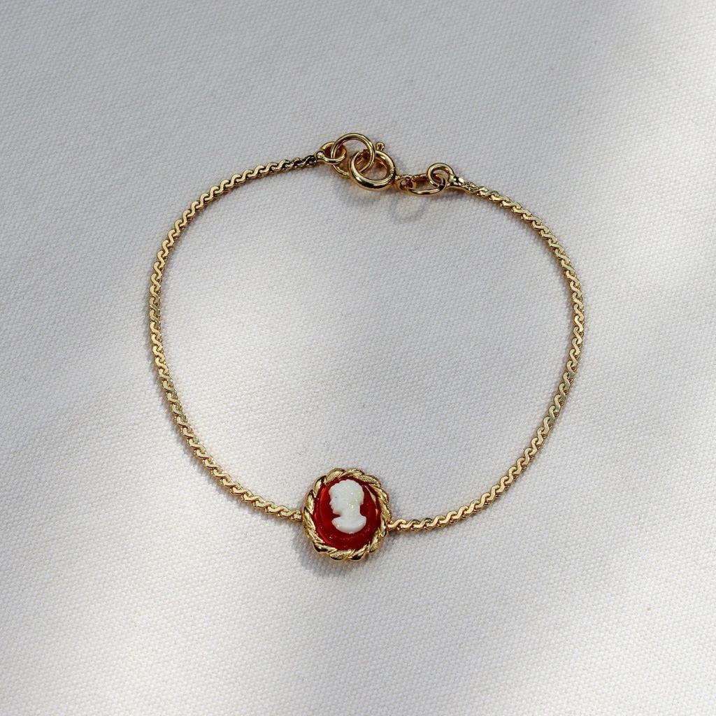 18ct Gold Plated Cameo Bracelet, 1980s