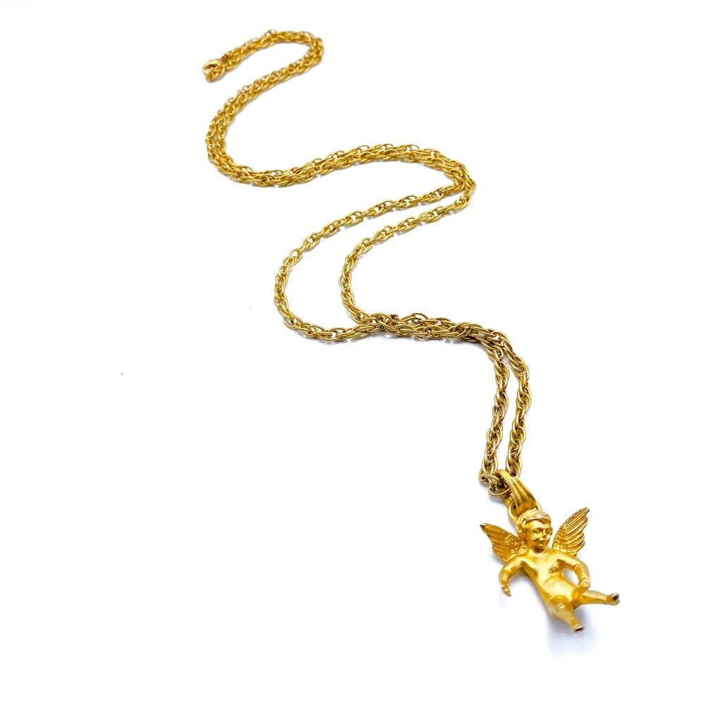 Cupid Pendant Necklace, 1980s