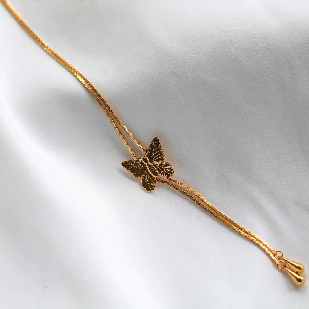 18ct Gold Plate Lariat Butterfly Necklace, 1980s