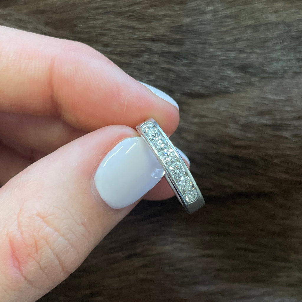 Vintage 1985 Heart, Body, Mind, Soul Eternity Ring in Platinum
