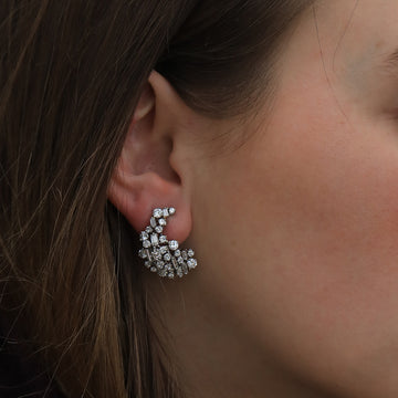 Vintage André Vassour Diamond Cluster Clip-On Earrings