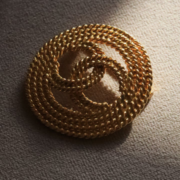 Chanel Round Open CC Large Brooch